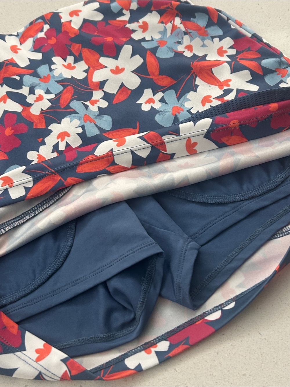 PGA Tour Floral Skort in Navy with Red, White & Light Blue Flowers - Picture 4 of 7